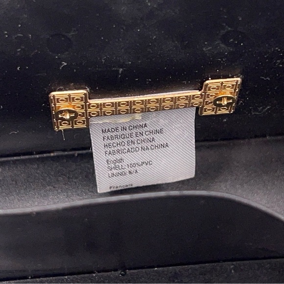 SMALL BLACK GOLD JELLY PURSE SMALL GOTH GLAM QUILTED LOOK - Picture 9 of 15